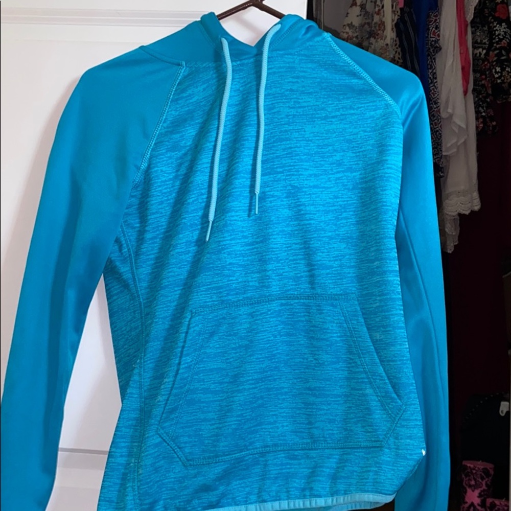 blue hoodie